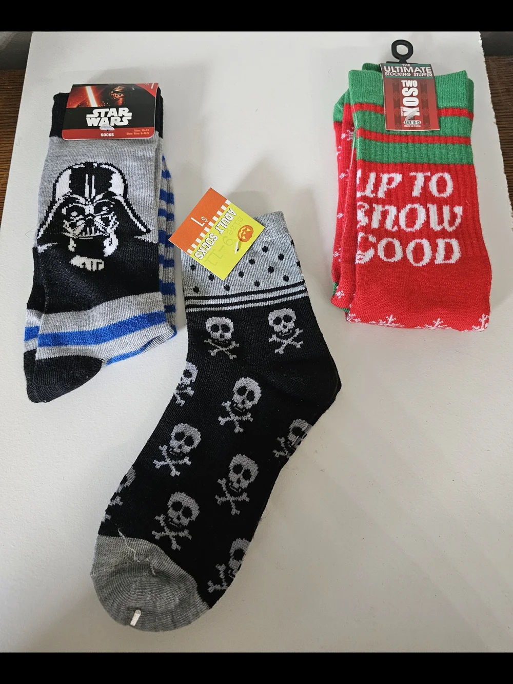 Star Wars Grey and Black Skull Crew Socks